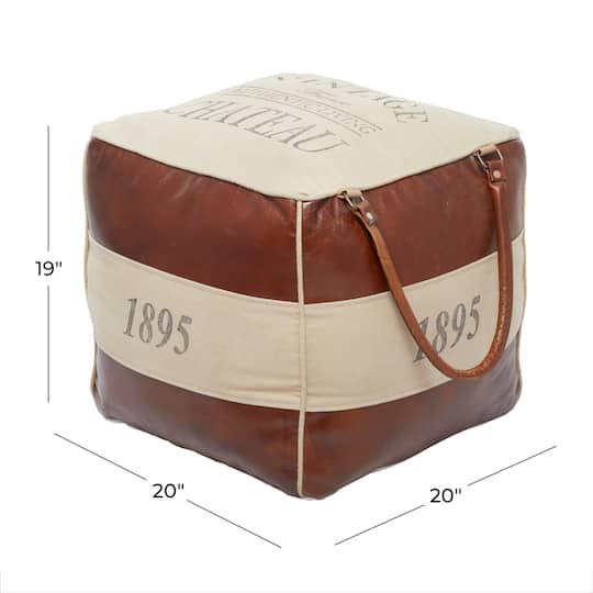 Brown Canvas Rustic Stool